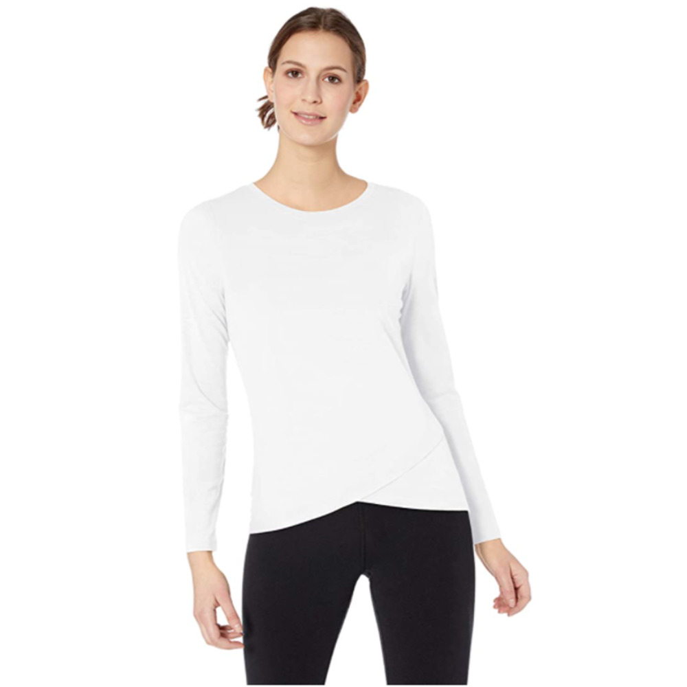 NWT Women's Long Sleeve Cross Front White Shirt Size Small